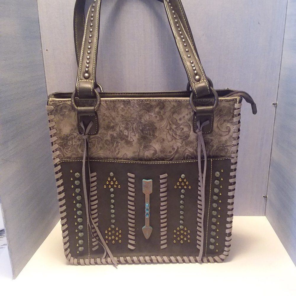 Montana West Black and Gray Shoulder Bag